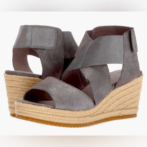 Eileen Fisher ‘Willow' Espadrille Wedge Sandal metallic size 8.5